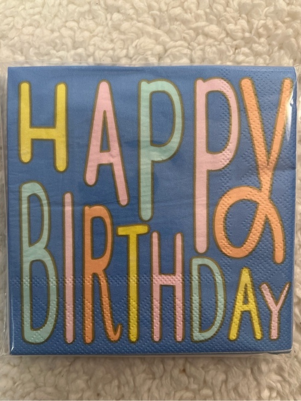 🎉2/$10 Slant "Happy Birthday" Paper Party Beverage Napkins